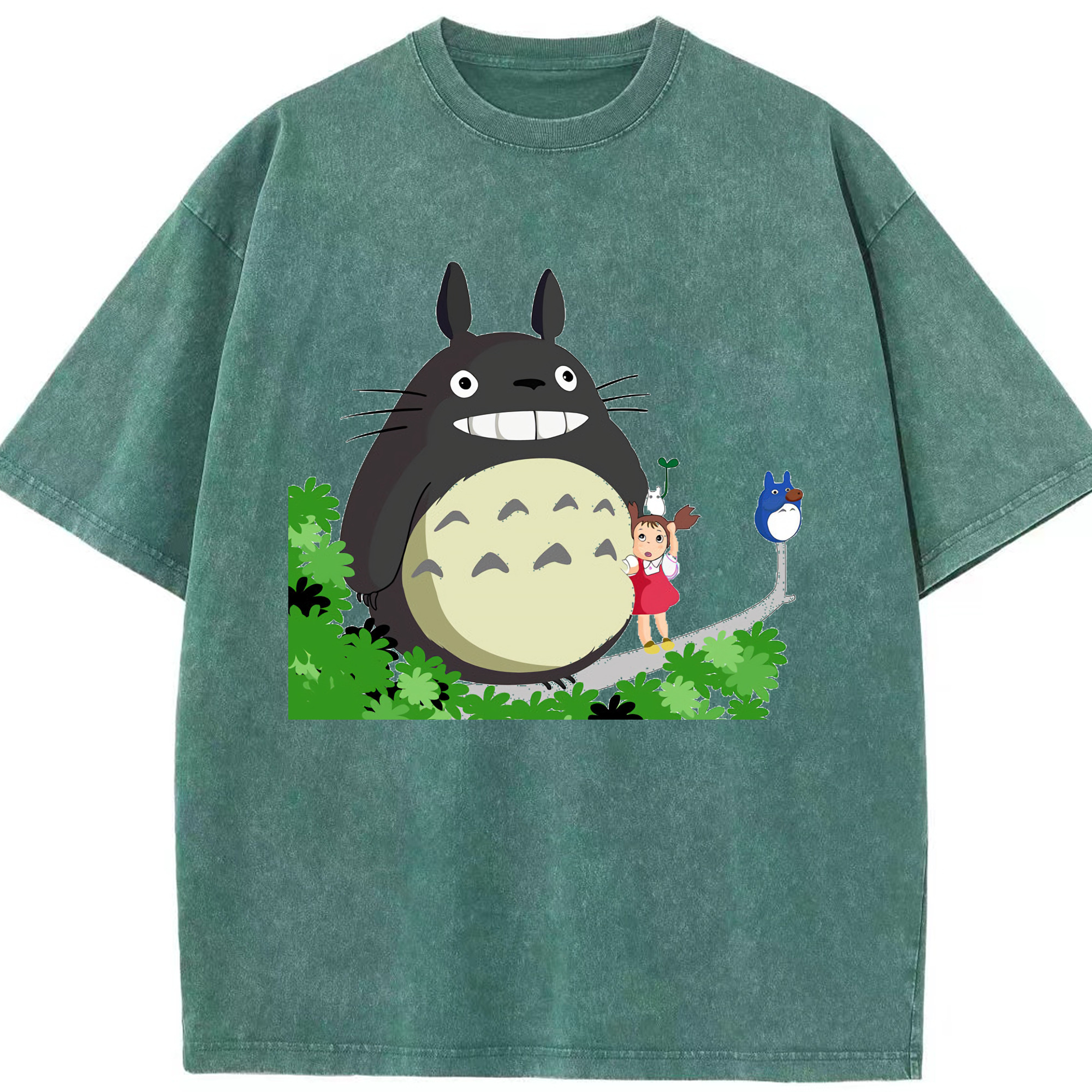 （画像用） となりのトトロ 草壁メイ 草壁サツキ My Neighbor Totoro Satsuki Kusakabe Mei Kusakabe 綿100% ヴィンテージ風 半袖Tシャツ（フロントプリント）